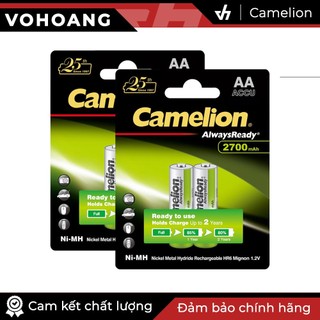 Bộ 4 pin sạc AA Camelion MẪU MỚI 2700mAh (Hợp Lực)