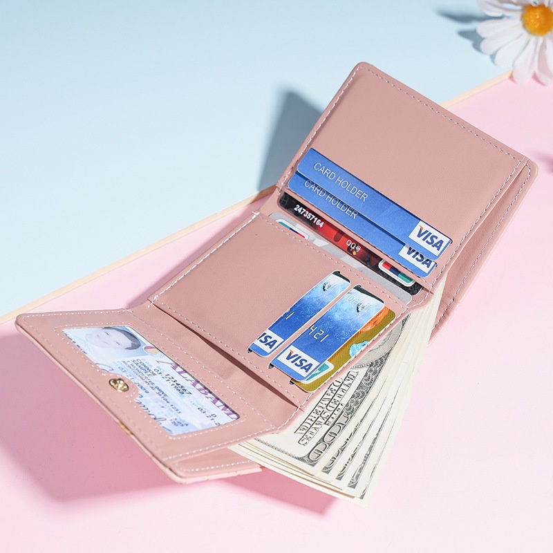 IELGY Ví Đựng Thẻ Nhiều Ngăn mini Họa Tiết Hoạt Hình Dành Cho Nữ