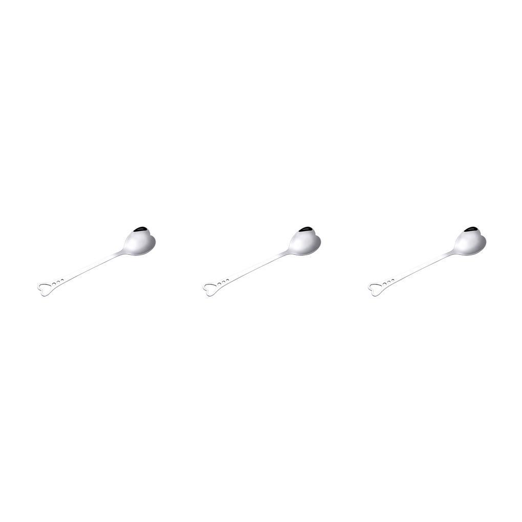 Set 1 / 2 / 3 / 5 Muỗng Cà Phê Hình Trái Tim Bằng Thép Không Gỉ