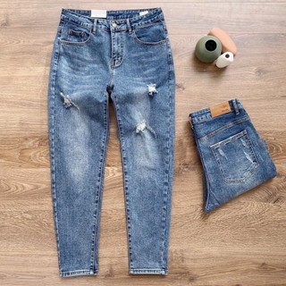 Quần Jean Dài Nam Siêu Cấp Xanh Rách Kiểu Mã BEACON DENIM Form Slim Fit JDSC701