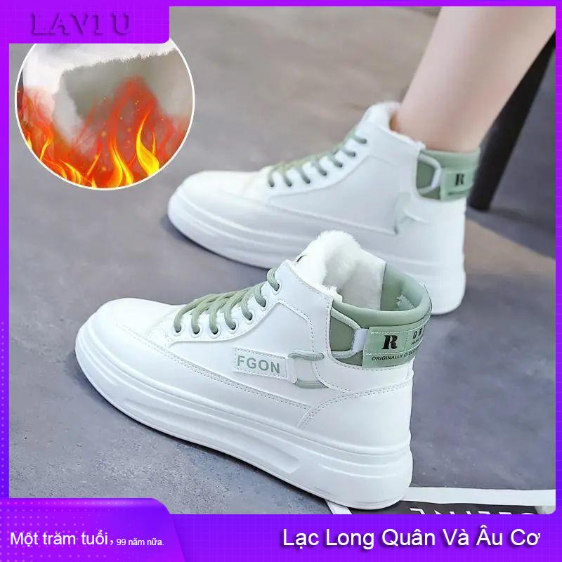 Giày Bốt Cổ Cao Lót Nhung Thời Trang Xuân Thu Phong Cách Mới Cho Nữ