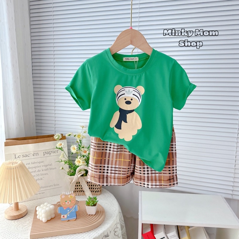 Bộ Cộc Tay Cotton 100% Minky Mom Chính Hãng Cho bé Trai (8-28kg) - Minkymomshop Ms030