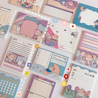 Giấy ghi chú, giấy nhớ dễ thương hình cô gái set 50 tờ nhiều mẫu lựa chọn