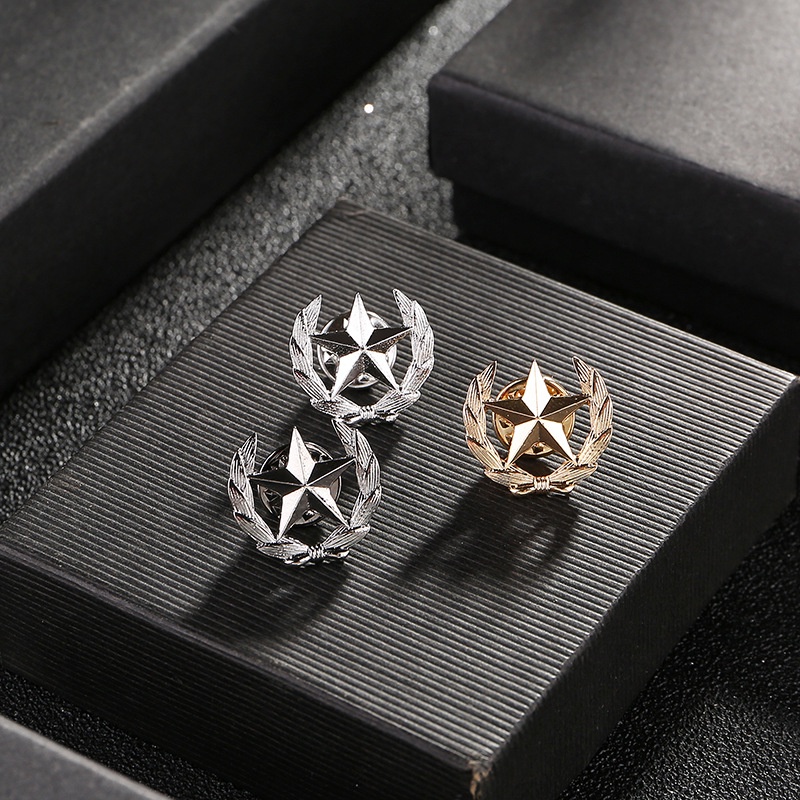 Ghim Cài Áo Hình Ngôi Sao Năm Cánh Đính Đá Thời Trang Cho Nam