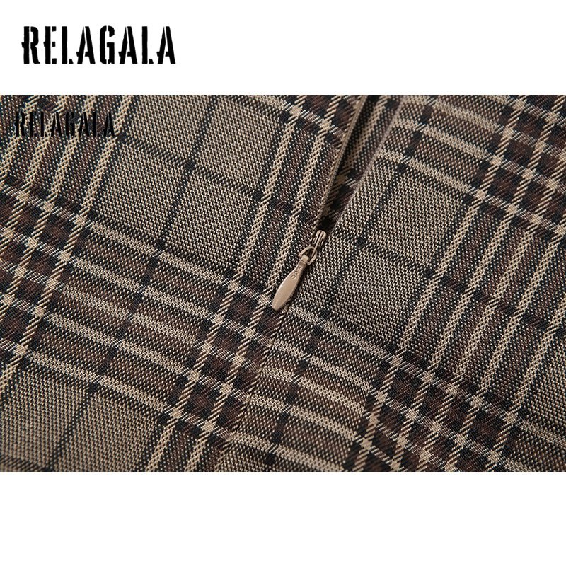 Chân Váy Lưng Cao Màu Trơn Họa Tiết Sọc Caro Thời Trang Đường Phố Cho Nữ