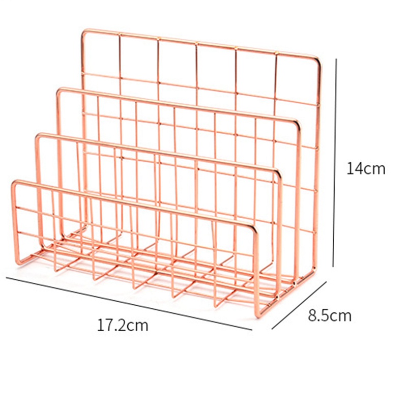 Kệ Sách Để Bàn Ba Tầng Bằng Kim Loại Màu Vàng Hồng Giá Đỡ