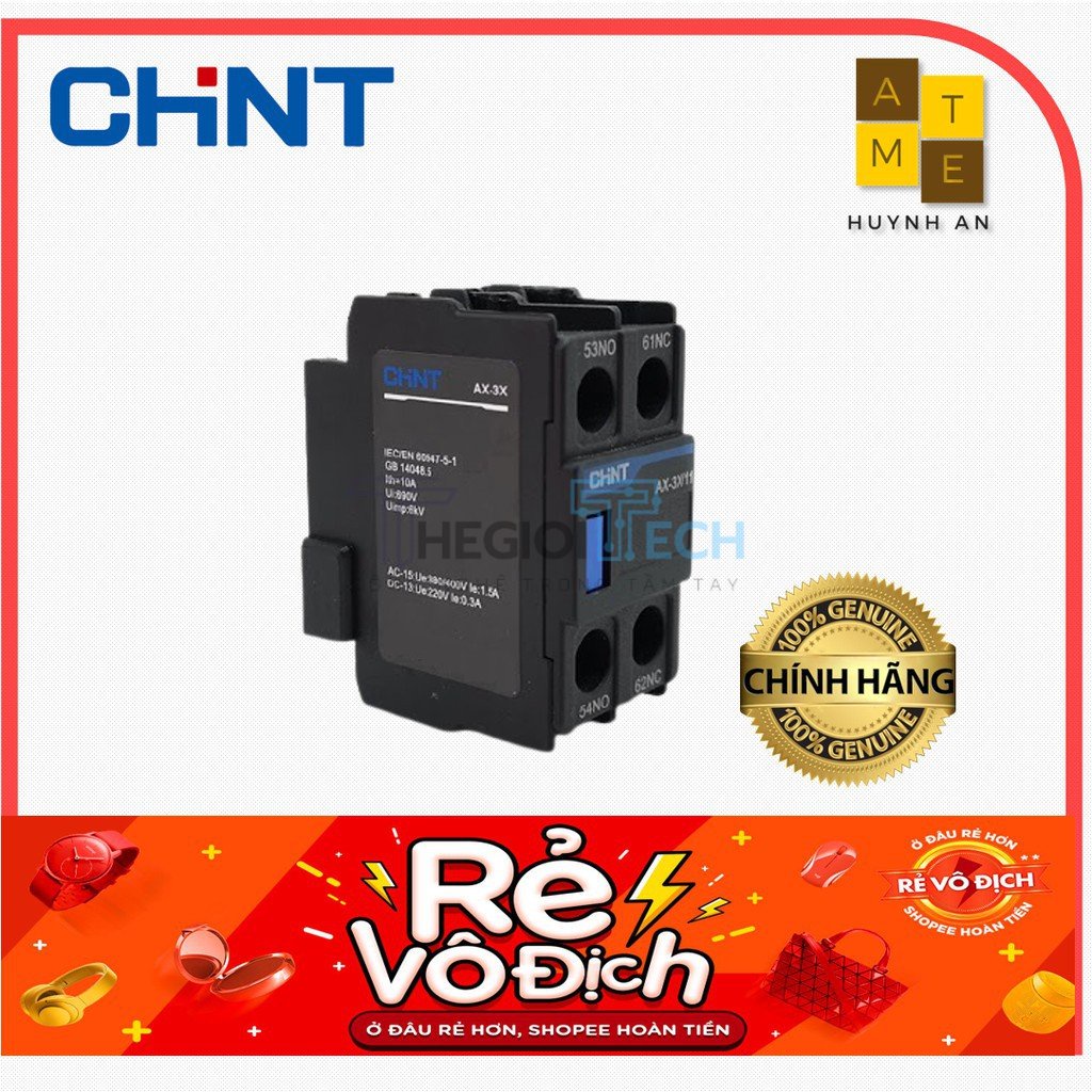 Tiếp điểm phụ Contactor dùng chung NXC, AX-3X/11 (1NO+1NC) Hãng Chint chính hãng