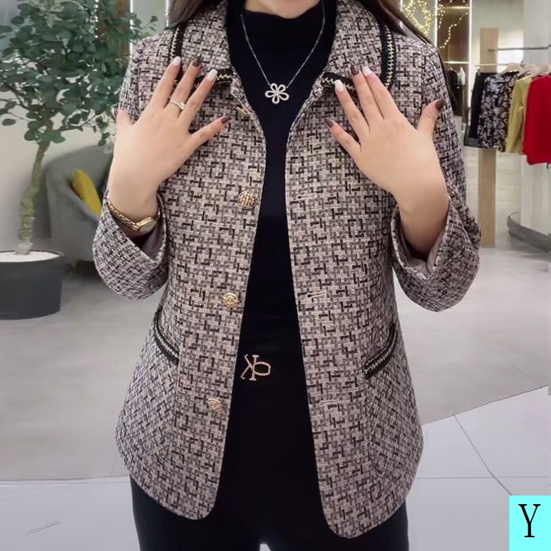 Áo Khoác Cardigan Dáng Ngắn Thời Trang Mùa Thu Cho Nữ Trung Niên