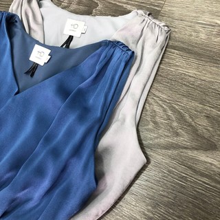 Đầm H/D Lụa Không Tay Xếp Li Vai, Bo Eo