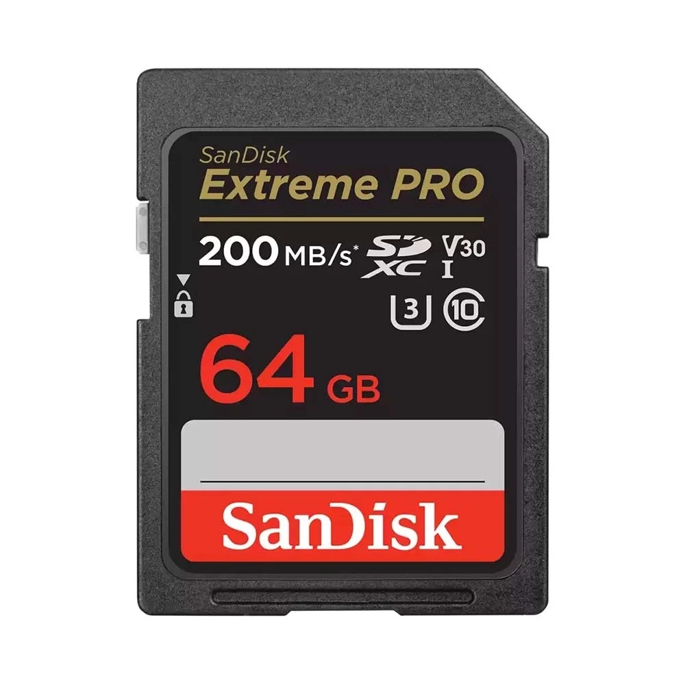 Thẻ nhớ Máy ảnh SDXC SanDisk Extreme Pro 64GB UHS-I U3 4K V30 R200MB/s W90MB/s (Đen)