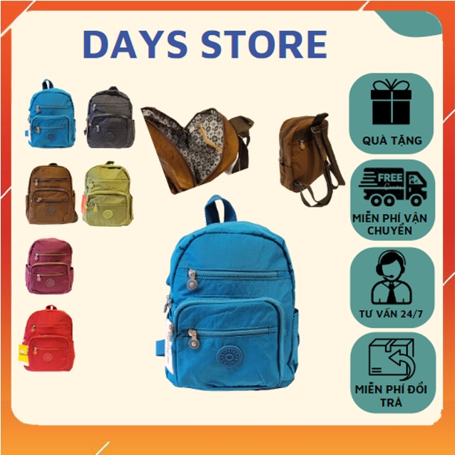 Balo Nhí Kipling KL168 Chất Liệu Vải Bố Không Thấm Nước, Bền Đẹp Không Bai Nhão, Balo Đi Học Đi Chơi KT 25X31X10cm