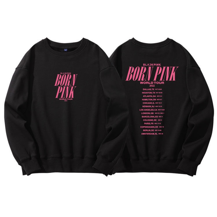 Áo Hoodie Cotton Dáng Rộng In Hình BLACKPINK Tour Dallas JISOO JENNIE Ross LISA Phong Cách Đường Phố Hàn Quốc Cho Nam Và Nữ