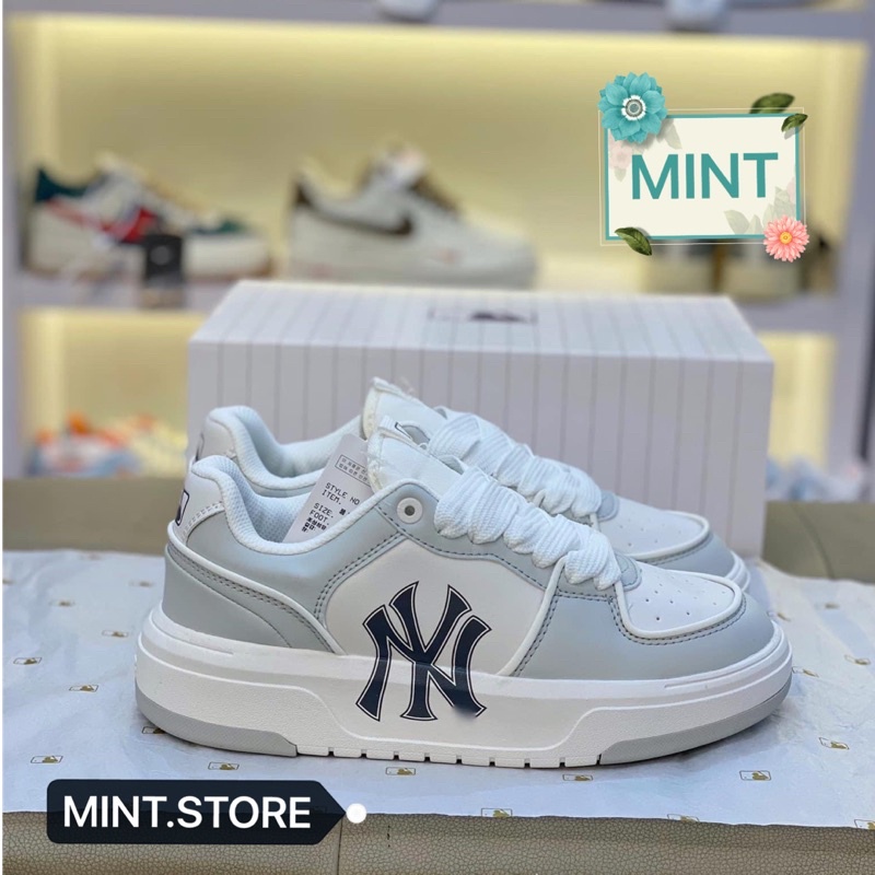 Giày thể thao sneaker liner xám chữ ny đen