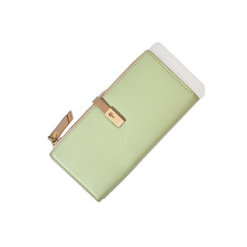 Ielgy Ví Dài Màu Trơn Nhỏ Xinh Đơn Giản Cho Nữ