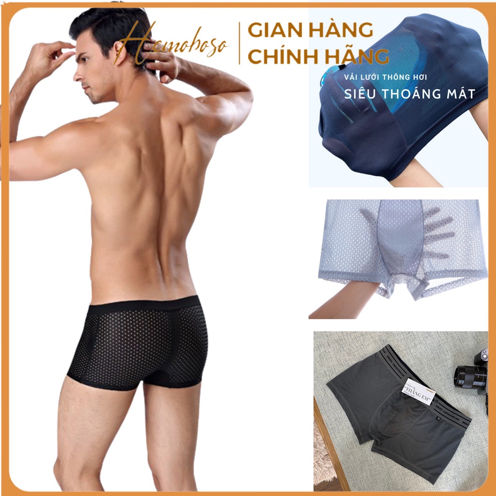 𝐂𝐨𝐦𝐛𝐨 𝟓 Quần Lót Nam Boxer, Sịp Đùi Vải Lưới Thông Hơi Cao Cấp