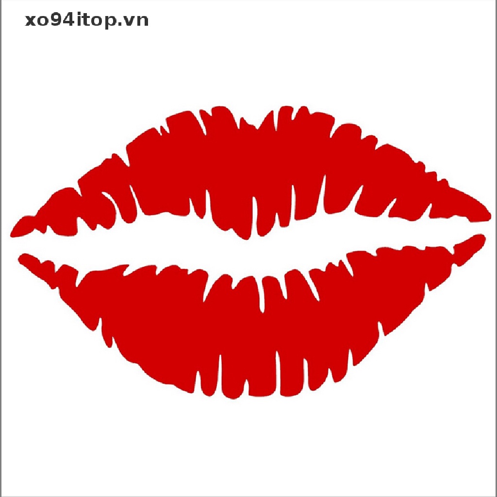 Xoitop 1 X Đề Can Dán Trang Trí Cửa Sổ Xe Hơi Bằng PVC Màu Đỏ Hình Đôi Môi Gợi Cảm