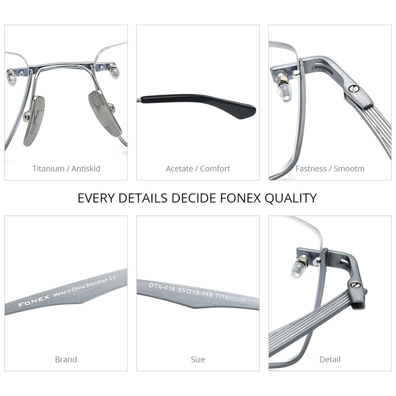 Mắt Kính Gọng Vuông Bằng Titan Thời Trang 2022 DTX-416