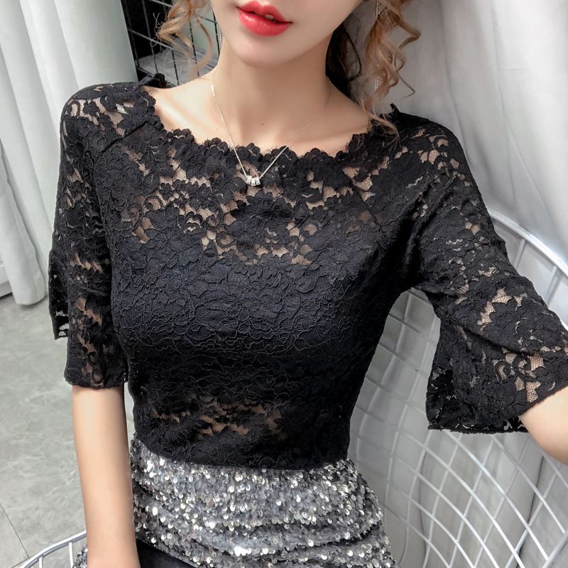 Áo Ren Ngắn Tay Ôm Dáng Thời Trang Mùa Hè Hàn Quốc Dành Cho Nữ