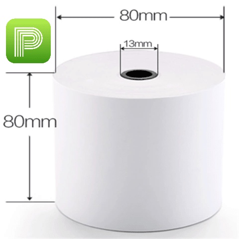 20 cuộn giấy in nhiệt, giấy in hóa đơn khổ 80mm, đường kính 80mm (80x80)
