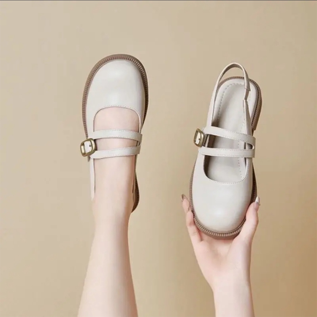 Giày sục hở gót giày lười  phong cách hàn quốc lolita 2 dây