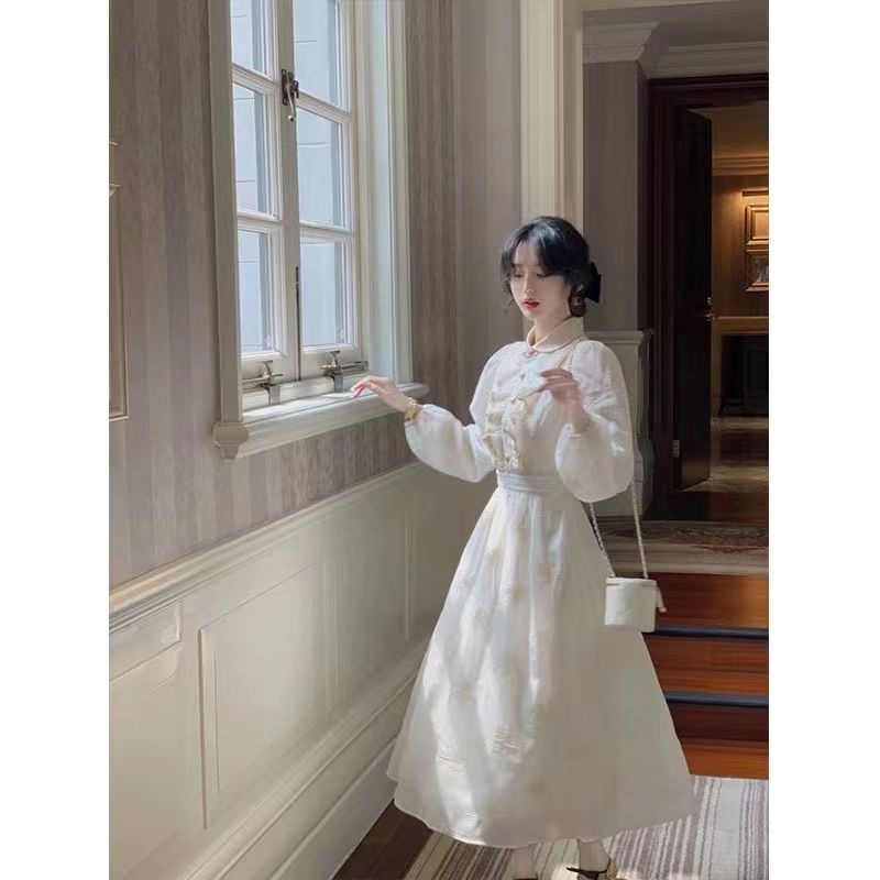 Đầm Công Chúa Tay Dài Phong Cách Pháp Thanh Lịch Thời Trang Mùa Thu 2022 Mới