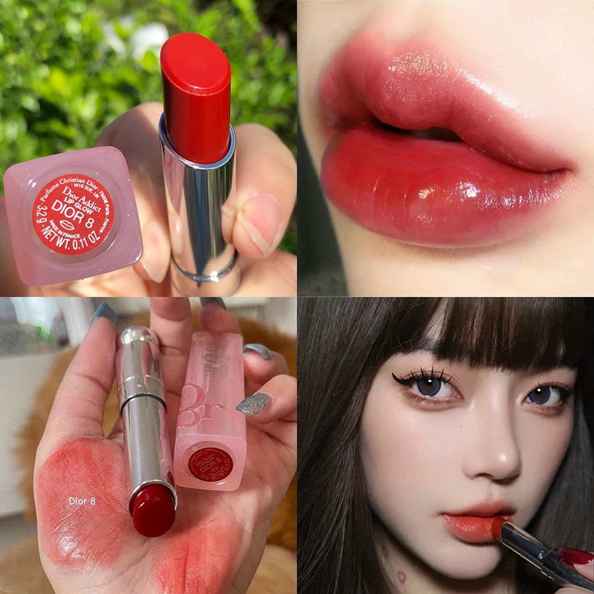Son Dưỡng Dior 8 Màu Đỏ Đất [Chính Hãng] Đánh Đến Đâu,Xinh Đến Đó,Dưỡng Ẩm Cho Đôi Môi,Mịn Màng,SPF=10,Tặng kèm Túi Gấu.