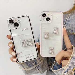 Ốp Điện Thoại TPU Silicon Trong Suốt Chống Sốc Hình Gấu 3D Mẫu Mới Cho Samsung Galaxy S22 S21 S20 Plus Ultra S21FE F E A12 A13
