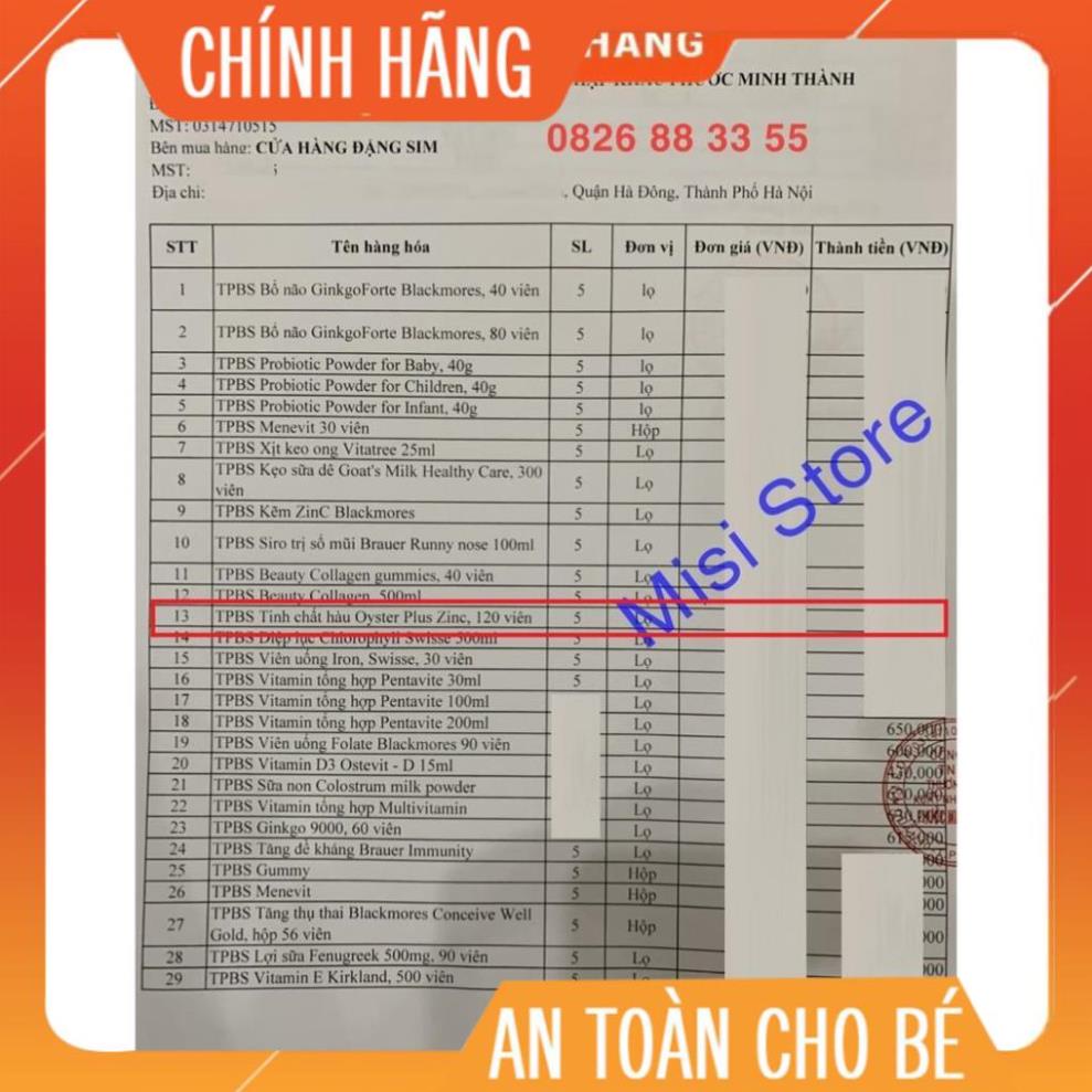 Hỗ trợ tăng ham muốn Tinh chất hàu Oyster plus ZinC tăng sinh lý nam (hàu Go) cải thiện sinh lý 120 viên kenbomshop