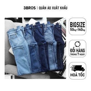Quần jean nam dáng ôm nhẹ form slim fit , vải quần bò mềm co giãn xuất dư - jeans le.v