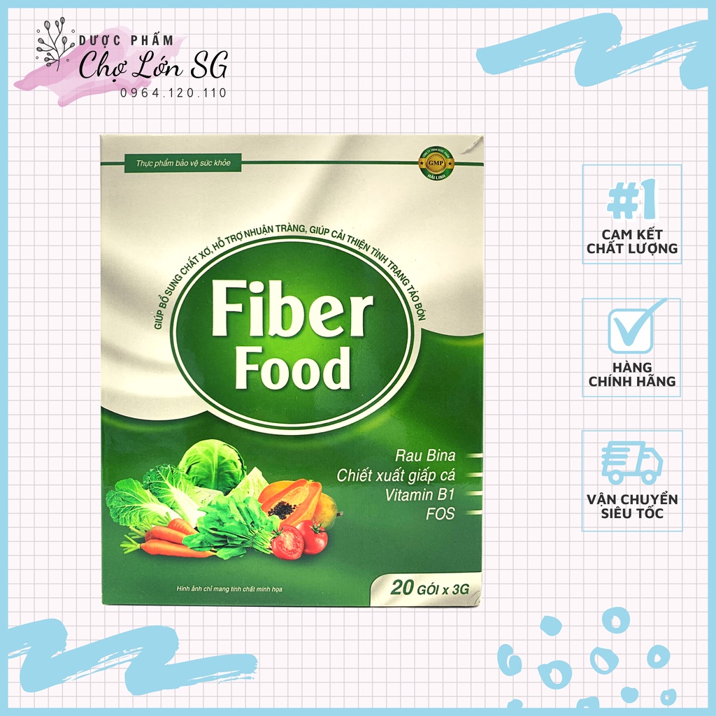 Thực phẩm bảo vệ sức khỏe Fiber Food chiết xuất giấp cá, bổ sung chất xơ, giúp nhuận tràng