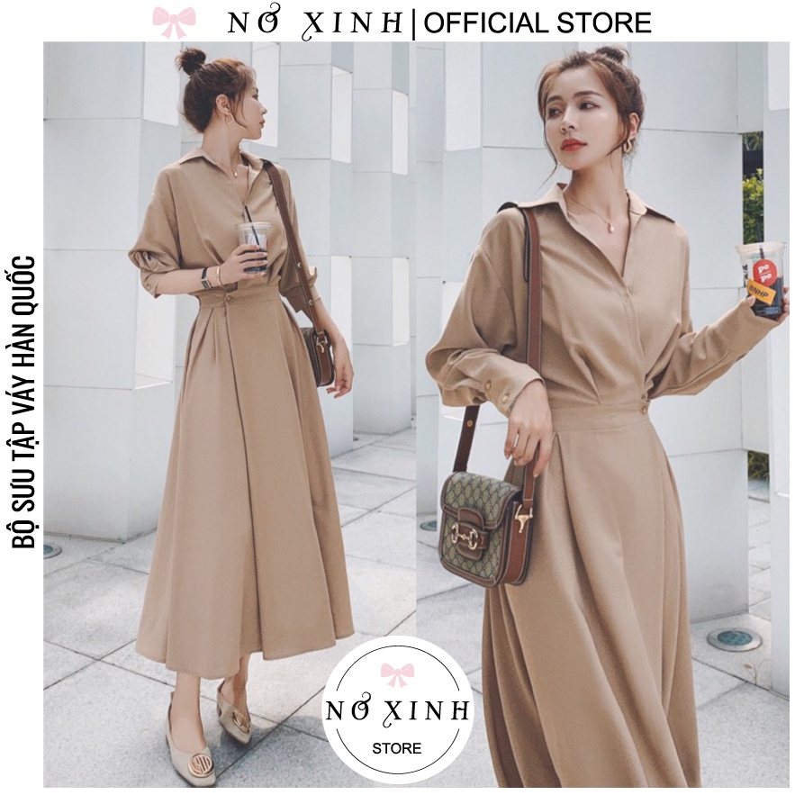 🔥 Đầm Sơ Mi Dáng Dài Hàn Quốc Cao Cấp Có Size M-L-XL-XXL (có ảnh+video thật)