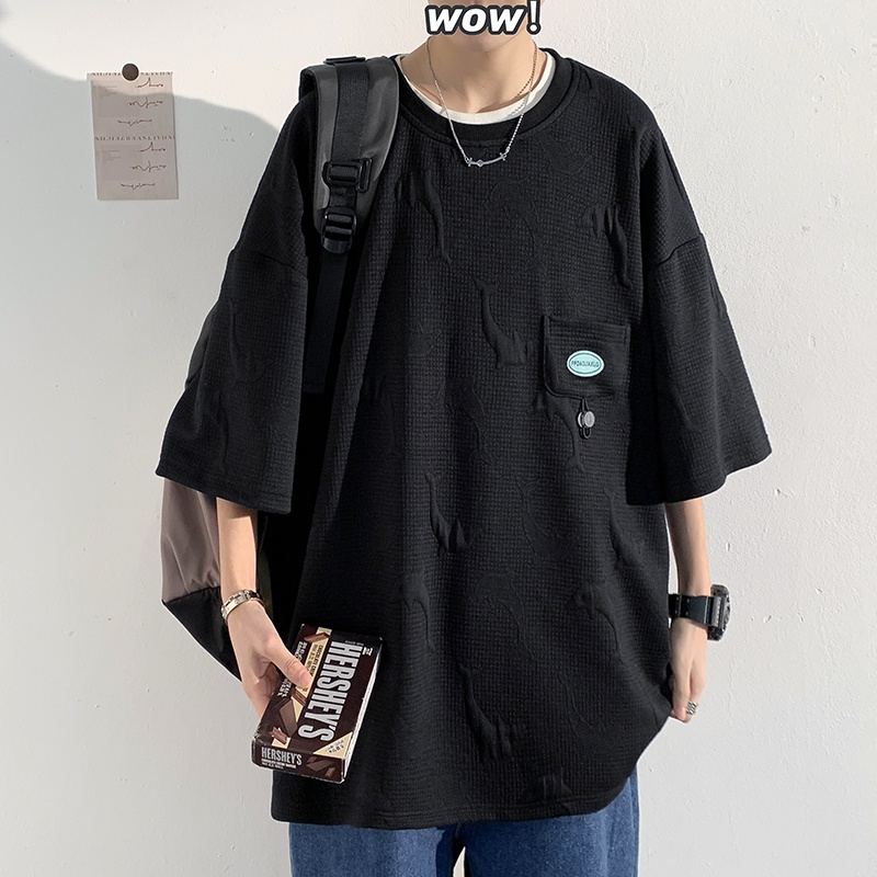 Áo Thun Tay Ngắn Cổ Tròn Dáng Rộng In Hình Cá Heo Thời Trang Mùa Hè Chất Lượng Cao Cho Nam Và Nữ