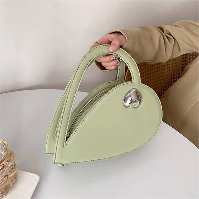 Ielgy niche Túi Đeo Chéo Màu Trơn Họa Tiết Trái Tim Cho Nữ