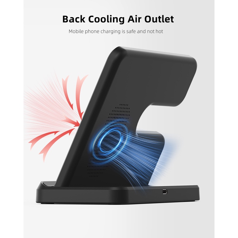 SAMSUNG Đế Sạc Không Dây 3 Trong 1 Cho galaxy watch 5 pro / 4 / 3 / active 2 / 1 s22 ultra note20 10 z flip 4 galaxy buds