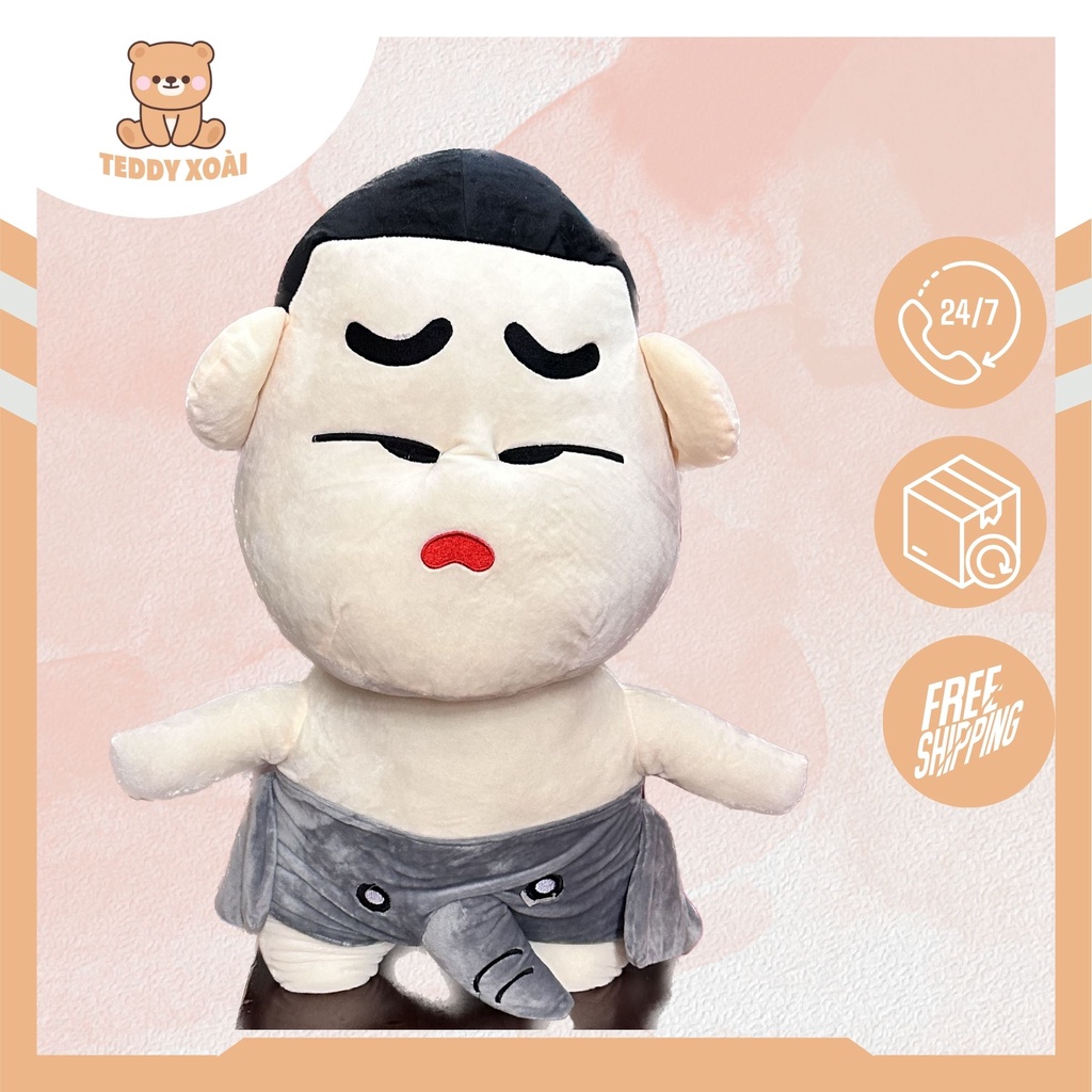 Gấu bông Ku Shin, Shin Mặc Quần Voi siêu cute hàng cao cấp mềm mịn - Gấu Bông Teddy Xoài