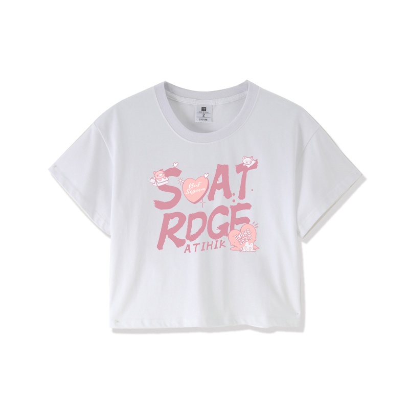 Cocory vn Áo Croptop Tay Ngắn In Chữ Thời Trang