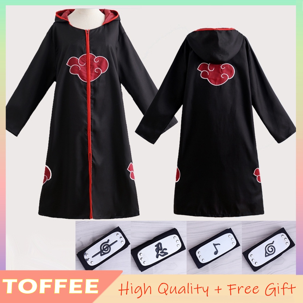Bộ Trang Phục Hóa Trang Nhân Vật Naruto Akatsuki Itachi Uchiha Sasuke Kèm Băng Đô Cài Tóc