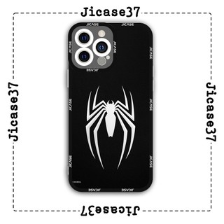 Ốp lưng iphone và samsung xiaomi oppo cạnh vuông Jicase Spider Man đen 