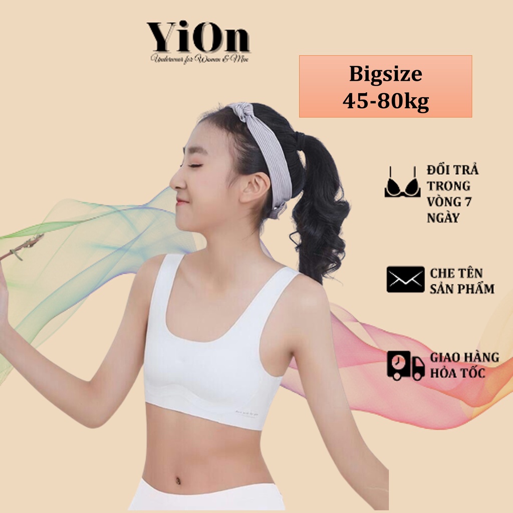 Áo bra học sinh trắng bigsize 40-80 kg cấp 2, cấp 3 chất cotton mềm mịn YiOn Underwear
