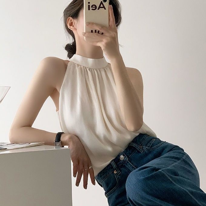 Áo Hai Dây Sát Nách Hở Vai Quyến Rũ Thời Trang Kiểu Pháp Cho Nữ
