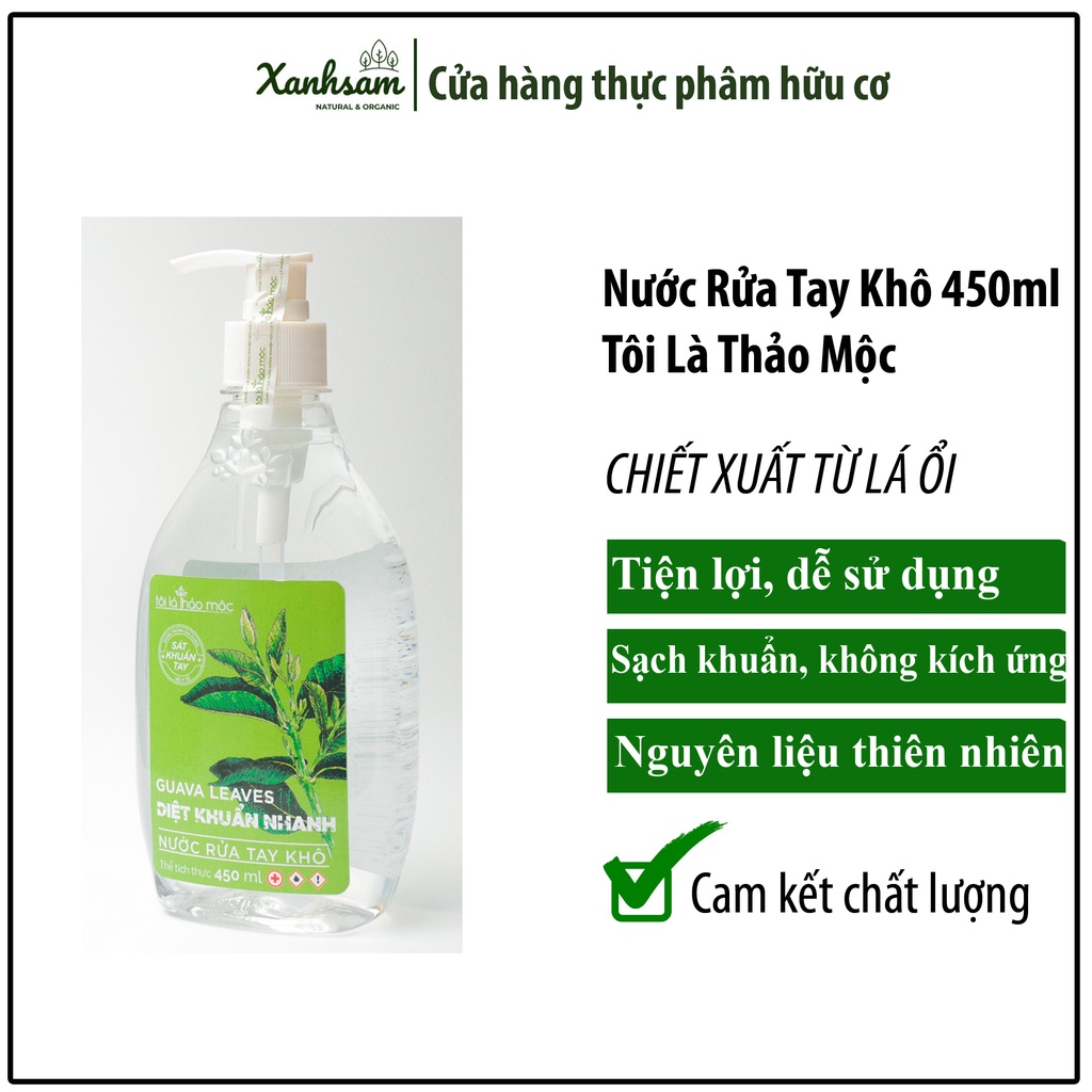 Nước Rửa Tay Khô 450ml Tôi Là Thảo Mộc - Xanhsam Organic