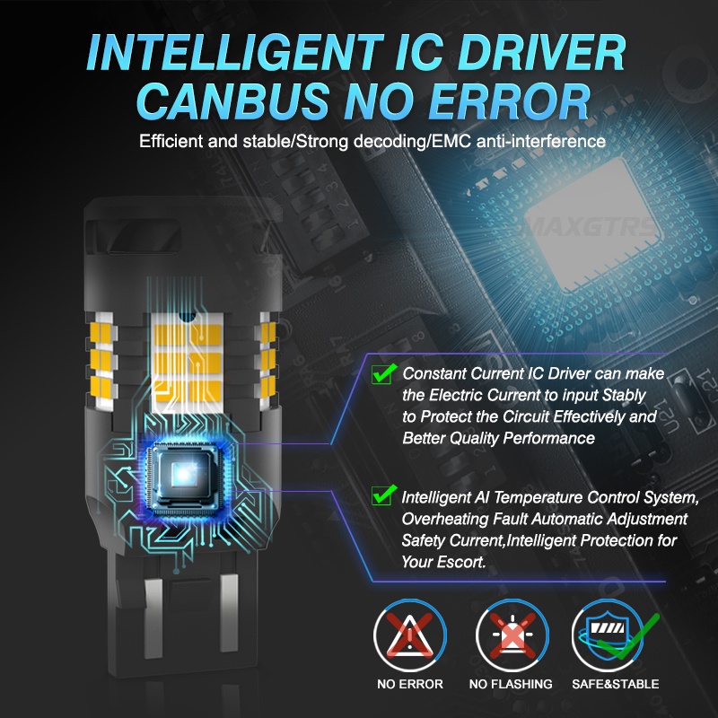 Set 2 đèn báo rẽ Canbus MAXGTRS PY21W P21W BAU15S BA15S 1156 7440 T20 không lỗi không nhấp nháy cho xe hơi