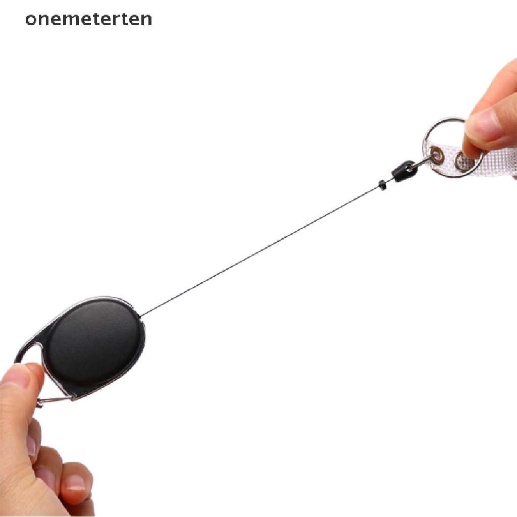 Rten 1 Dây Móc Chìa Khóa Bằng Thép Màu Đen Dài 60cm Có Thể Thu Gọn Dùng Đựng Thẻ ID