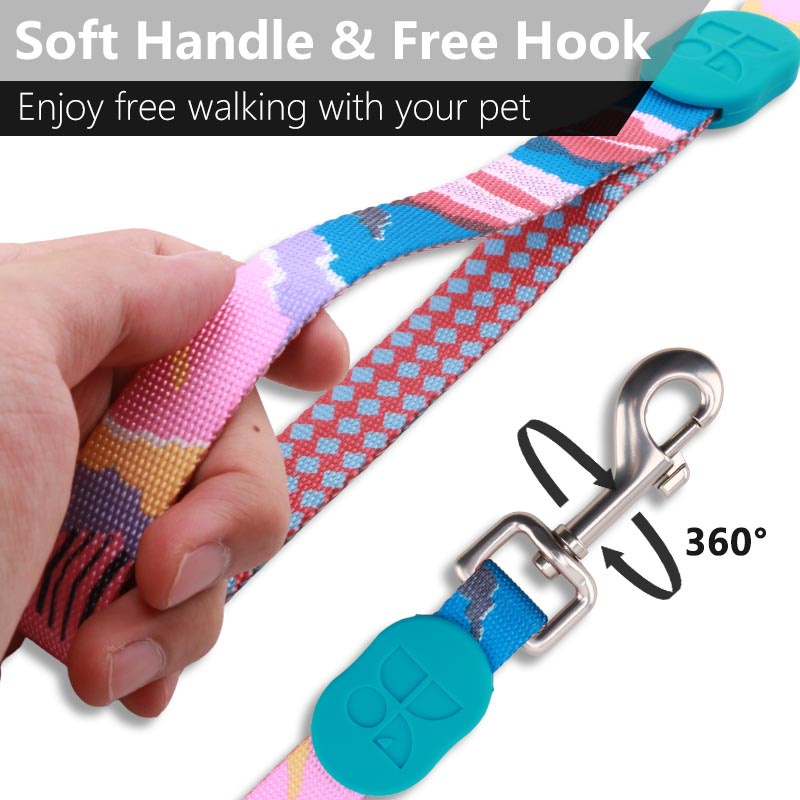 HamshMoc Dây Dắt Thú Cưng Đi Dạo Bằng Nylon Bền Bỉ Có Thể Điều Chỉnh Độ Dài Họa Tiết Thời Trang Và Không Rối Móc Nặng 1