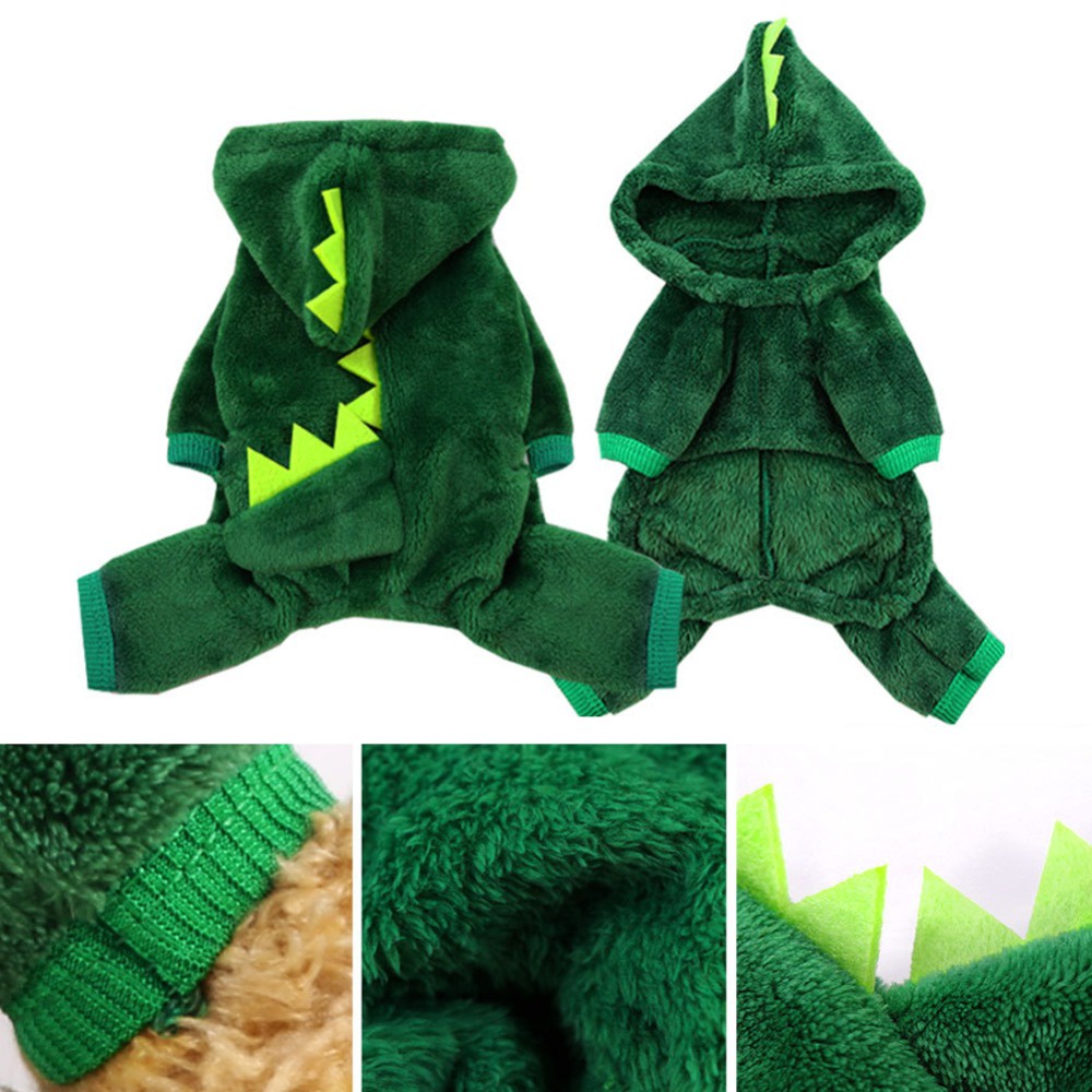 Áo Khoác Hoodie Giữ Ấm Mùa Đông Hình Khủng Long Dễ Thương Thú Vị Cho Thú