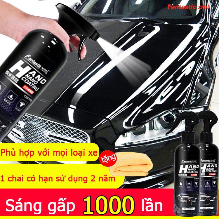 Tặng kèm khăn！！！FantasticXml Chai xịt phủ nano chống nước kính，OTO - XE MÁY, phủ bóng sơn xe ô tô 300ml