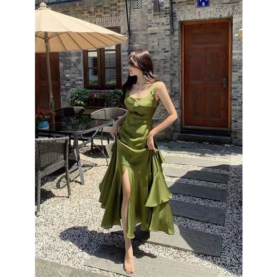 Đầm lụa dạ hội hở lưng xẻ tà sâu quyến rũ size S/M/L chỉ có tại LUXIEU GARDEN🌸