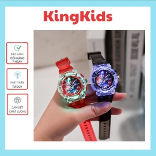 Đồng hồ đeo tay gắn đèn led nhấp nháy biến hình siêu nhân cho bé