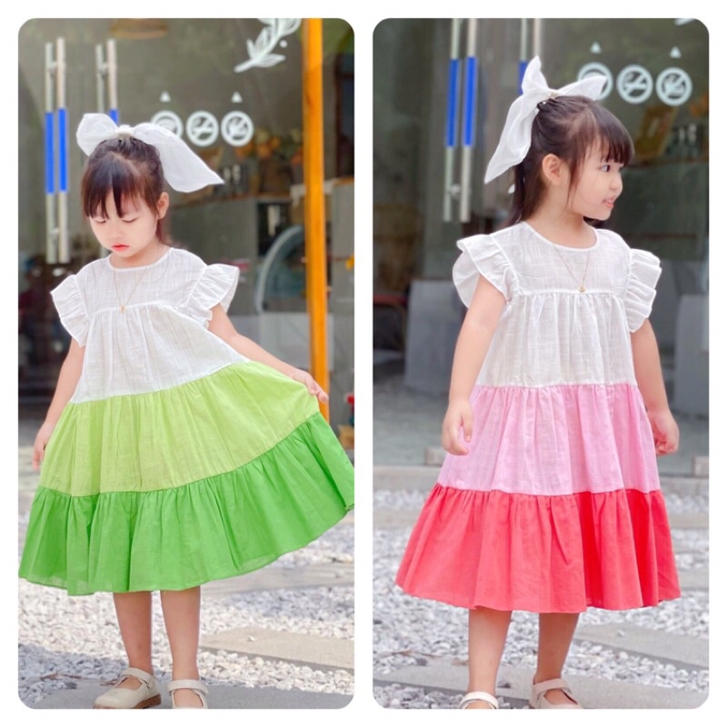 Đầm váy maxi đi biển cho bé gái❤️size 1Y-10Y(10-40 ký)phom đầm rộng, xoè to rất thướt tha❤️kèm quà tặng