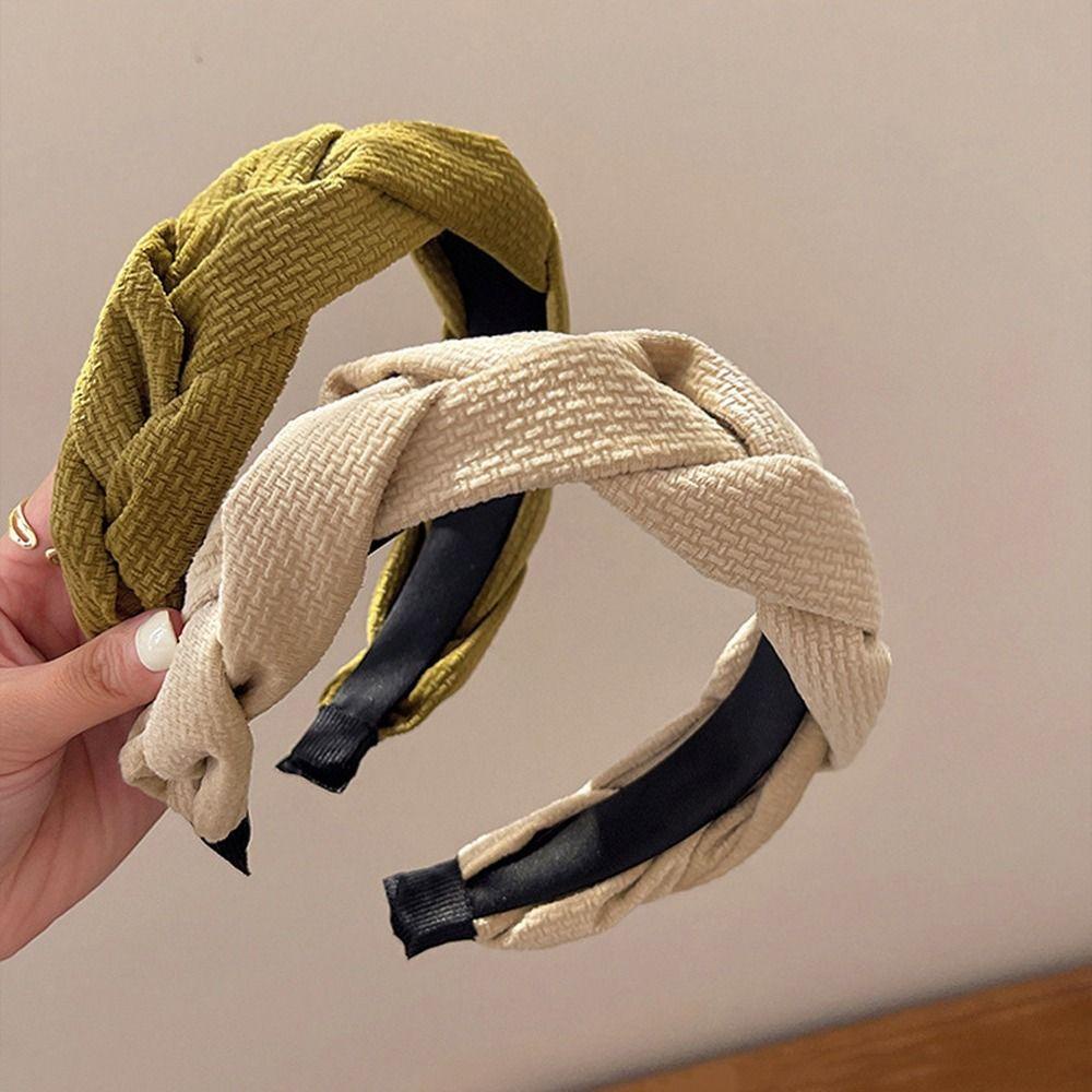 Băng Đô Cài Tóc Rửa Mặt Thắt Nút Chéo Thời Trang Hàn Quốc Cổ Điển Cho Bé Gái